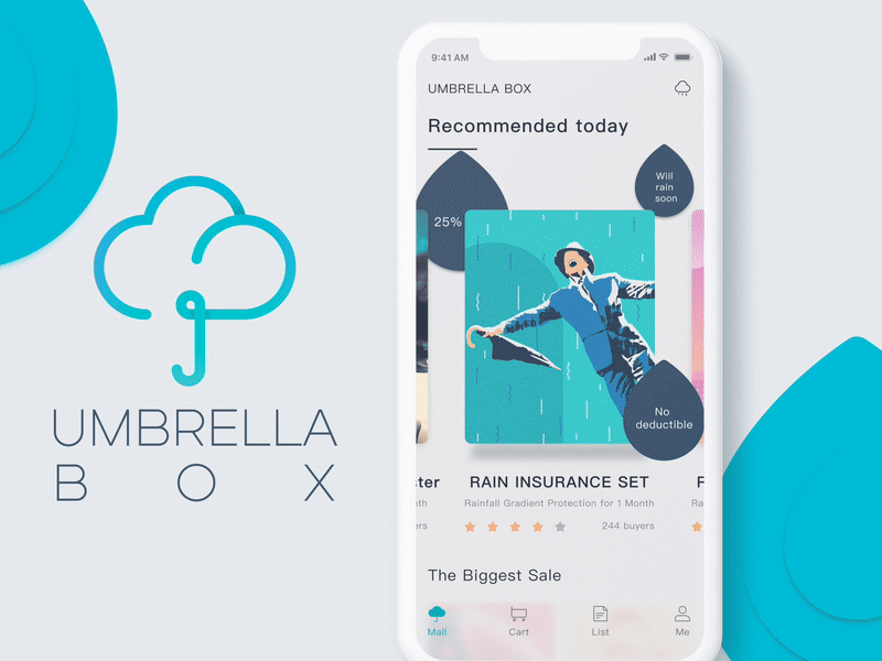 Umbrella box 1 app card illustration insurance interaction mall ui weather