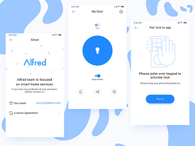 Alfred V1.0-The Smart Door Lock App blue care devices door lock pair replay smart home timeline