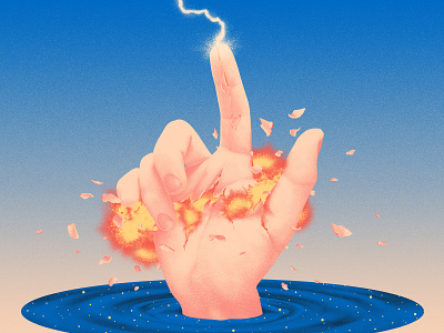 Anniversary anniversary explosion finger hand illustration lightning thunder water year