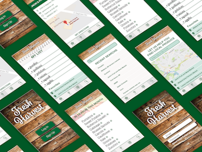 Fresh Harvest app concept design iphone mockup