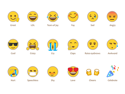 Yellow face emoji by Aileen on Dribbble