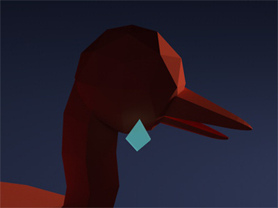 Duck 3d crying dramatic duck light low poly sad tears