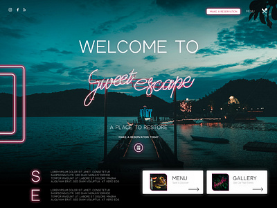 Sweet Escape - Landing Page UI