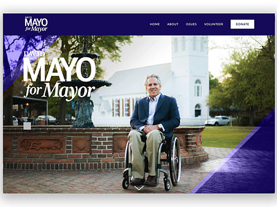 David Mayo For Mayor - Website Header banner branding campaign clean design flat header identity logo minimal overlays political political campaign politician squarespace ui webdesigner website design