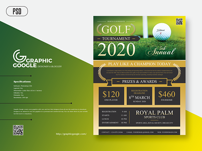 Free Modern Golf Tournament Flyer Template