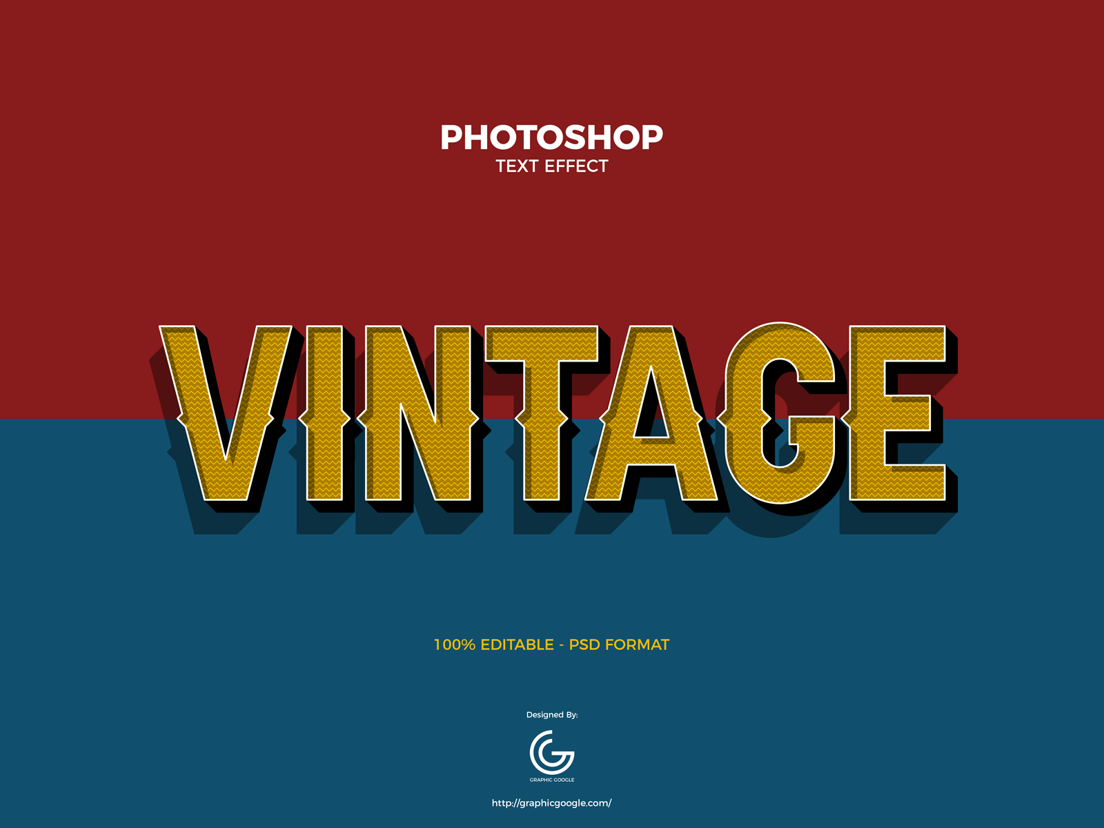 Free Vintage Photoshop Text Effect by Graphic Google on Dribbble