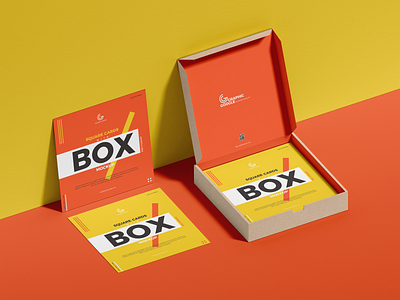 Free Square Cards With Box Mockup branding branding mockup card mockup download free free mockup freebie identity mock up mockup mockup free mockup psd mockups packaging packaging mockup print psd stationery template