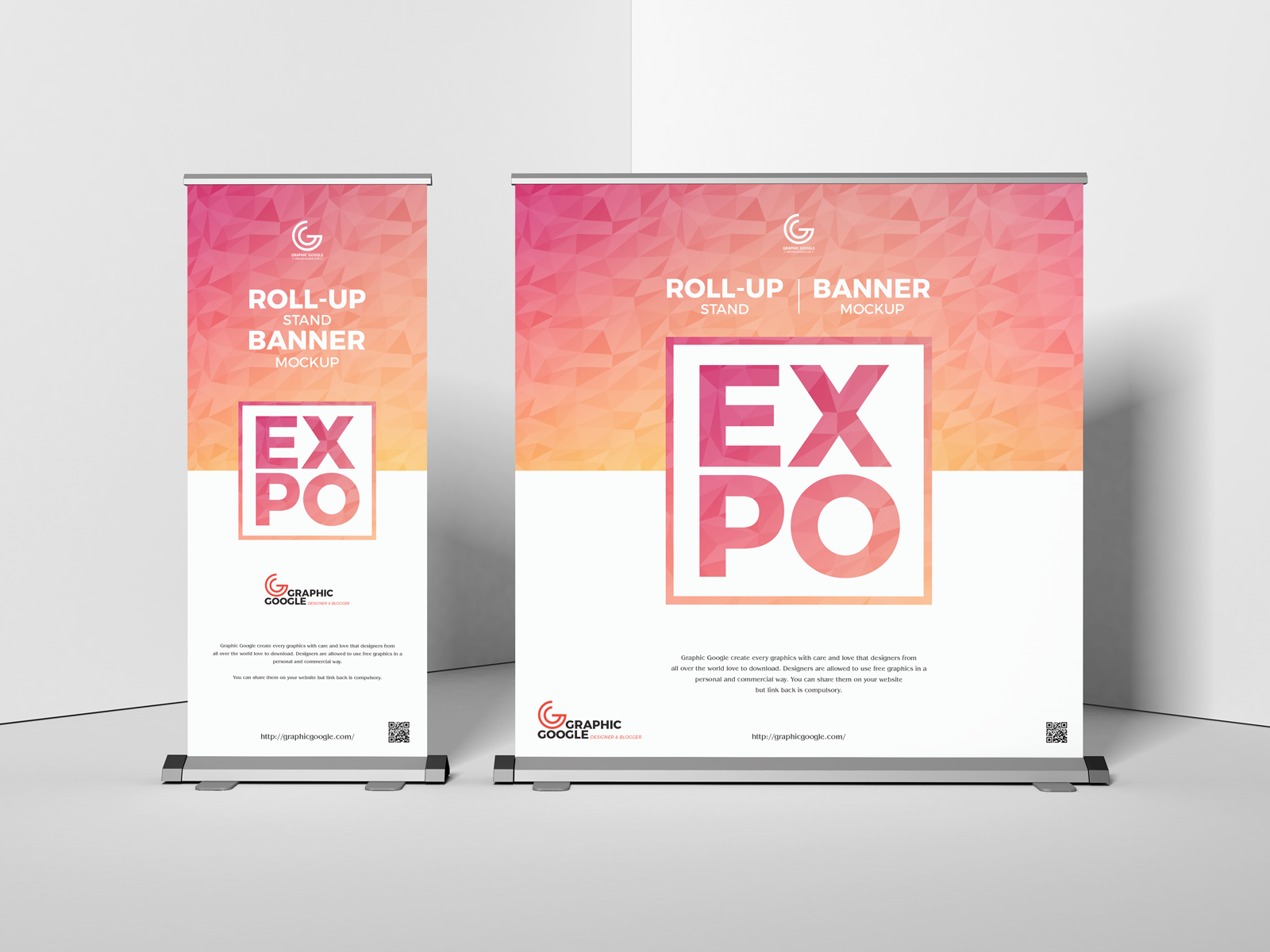 Download Free Expo Roll-Up Stand Banner Mockup by Graphic Google on ...