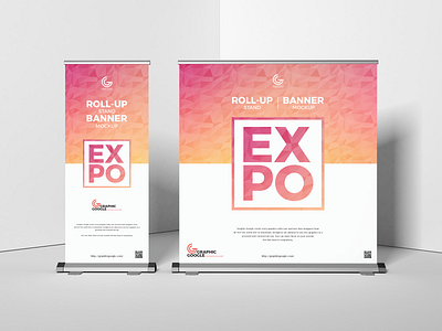 Free Expo Roll-Up Stand Banner Mockup