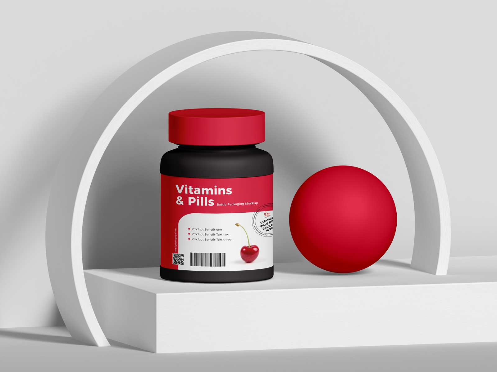 Download Free Vitamins And Pills Bottle Mockup By Graphic Google On Dribbble