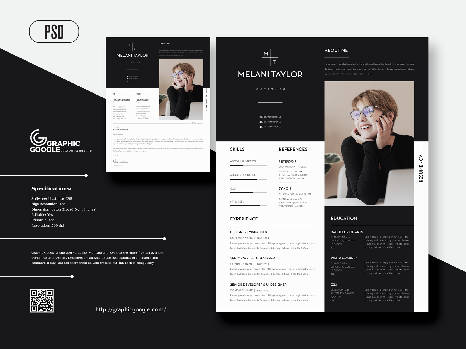 Free Modern Cv Resume With Cover Letter For Designers By Graphic Google On Dribbble