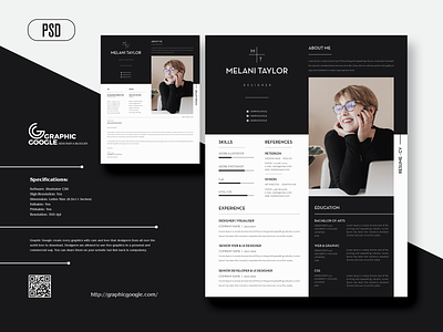 Free Modern CV Resume With Cover Letter For Designers