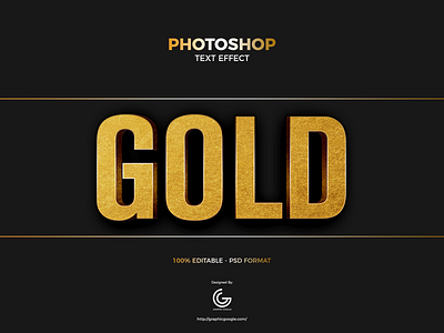 Free Gold Foil Photoshop Text Effect