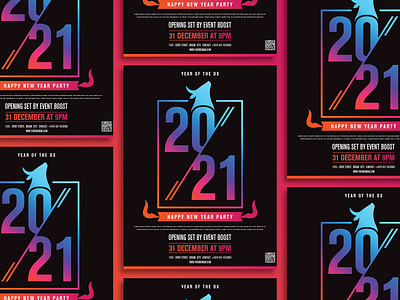 Free Happy New Year 21 Flyer Template By Graphic Google On Dribbble