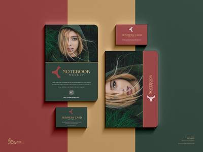 Free Notebook With Business Card Mockup business card mockup