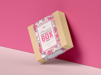 Free Premium Craft Gift Box Mockup box mockup
