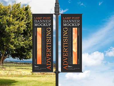 Free Lamp Post Banner Mockup lamp post banner mockup