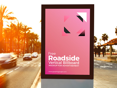 Free Roadside Vertical Billboard MockUp For Advertisement billboard mock up free mock up mock up