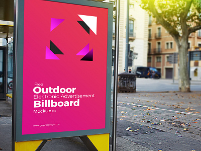 Free Outdoor Electronic Advertisement Billboard Mockup PSD free free mockup freebies mockup