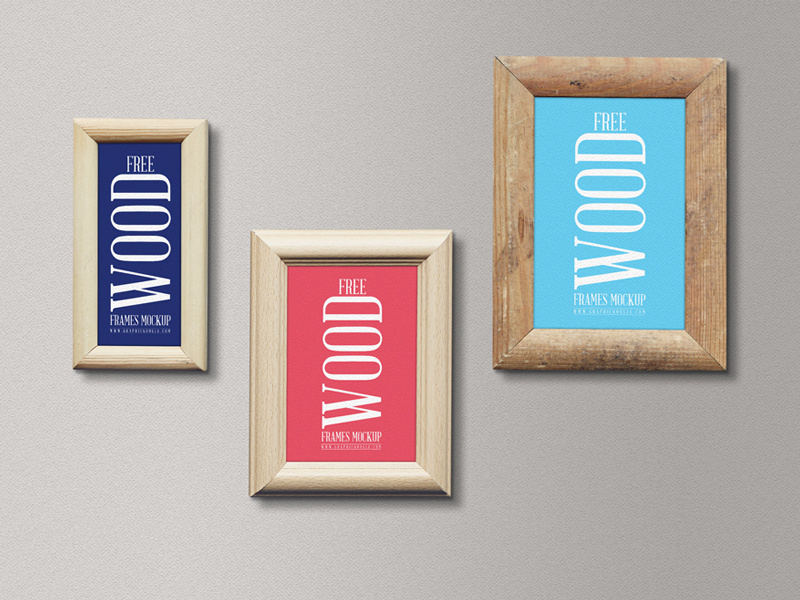 Free Wood Frames Mockup by Graphic Google on Dribbble