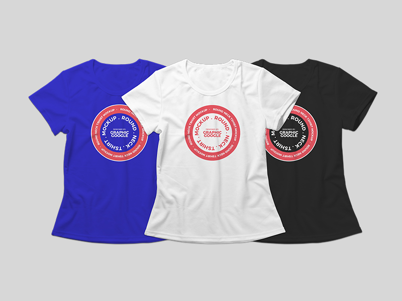 Download Free Round Neck T-shirt Mockup by Graphic Google on Dribbble