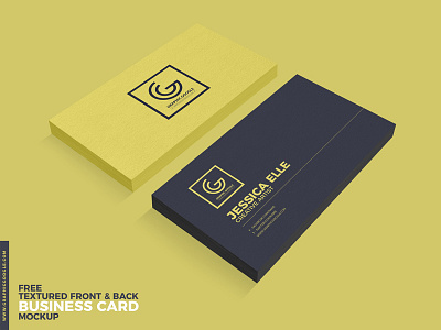 Free Textured Front & Back Business Card Psd Mockup