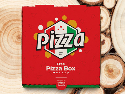 Free Pizza Box Packaging Psd Mockup
