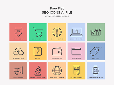 Free Flat Seo Icons Ai File 2018 app flat icons free free icons freebie icons seo seo icons ui ux web