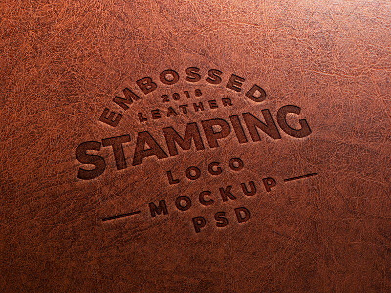 Download Free Embossed Leather Stamping Logo Mockup Psd by Graphic Google on Dribbble