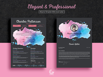 Free Elegant Resume Template With Cover Letter cover letter creative cv cv template free template freebie graphic designers resume resume template template ui web