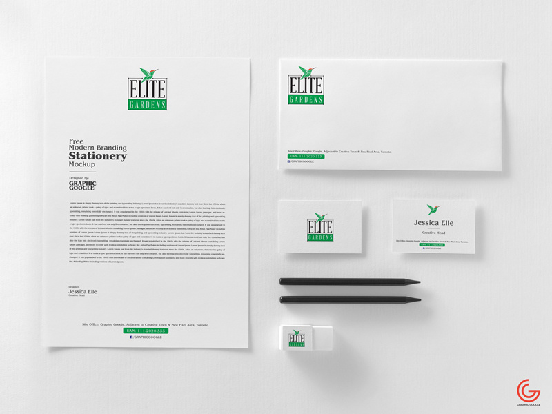 Download Free Modern Stationery Mockup by Graphic Google on Dribbble