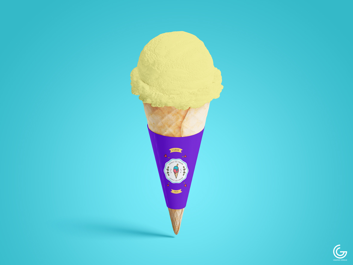 Download Free Brand Ice Cream Cone Mockup PSD by Graphic Google | Dribbble | Dribbble