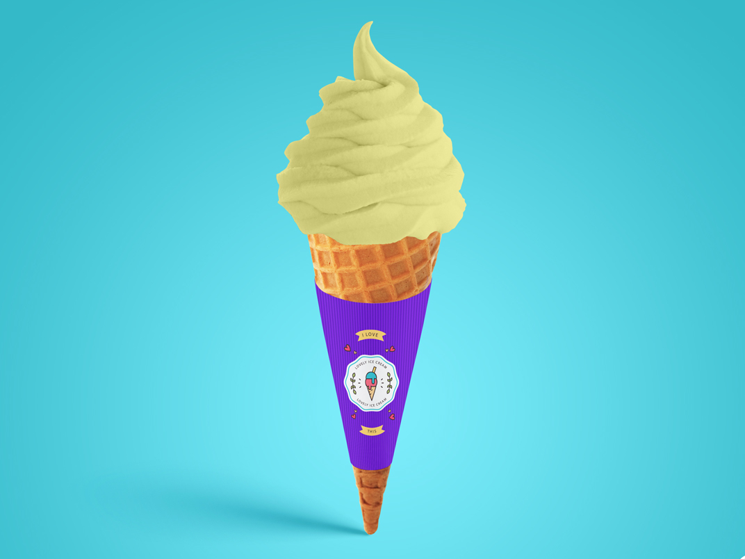 Free Brand Ice Cream Cone Mockup Psd by Graphic Google on Dribbble