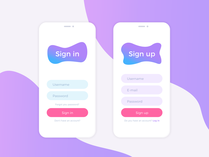 Free Clean Login Mobile UI Design Concept Template by Graphic Google on ...