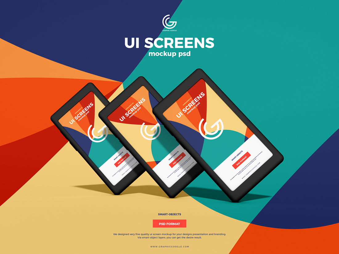 Download Free UI Screens Mockup PSD by Graphic Google on Dribbble