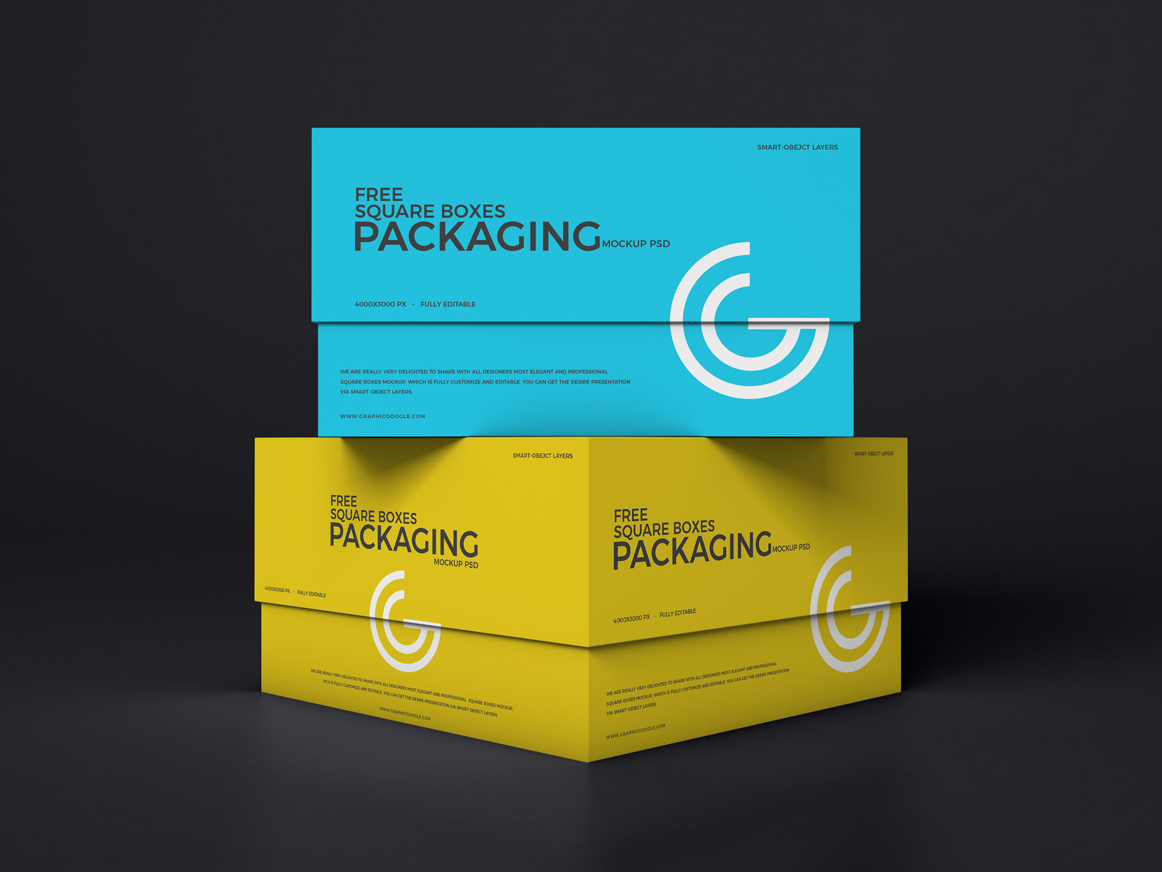 Download Free Square Boxes Mockup PSD by Graphic Google on Dribbble