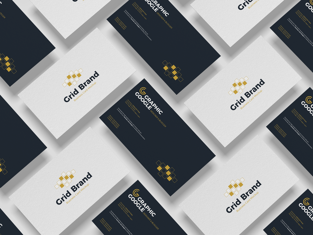 Download Free Grid Brand Business Card Mockup by Graphic Google on Dribbble