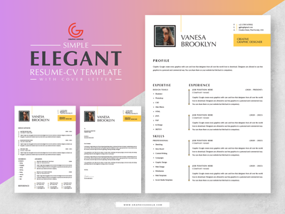 Free Simple Elegant Cv Resume Template With Cover Letter By Graphic 