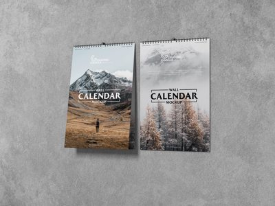 Free 11x17 Wall Calendar Mockup by Graphic Google on Dribbble
