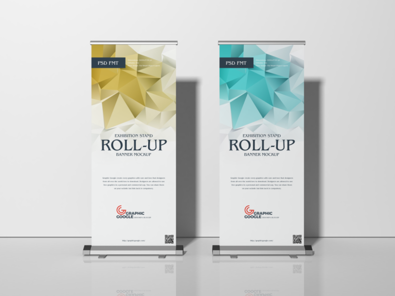 Free Exhibition Stand Roll Up Banner Mockup by Graphic Google on Dribbble