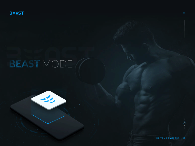 Beast - Landing Page abs animation app icon beast bodybuilding gif gym homepage landing page web ui