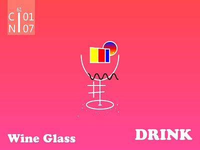 Wine Glass ai art color design gradual change illustration line logo
