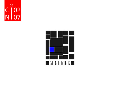 Mondrian ai art color design logo