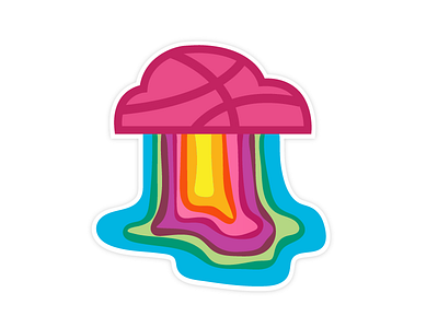 Dribbble Sticker Pack Playoff_Sticker Mule cloud creative dribbble rain sticker sticker mule