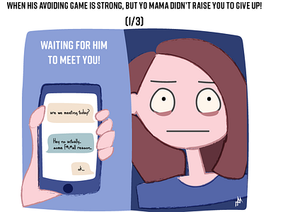 Avoiding Game Strong 1/3 character design comic girl illustration wait