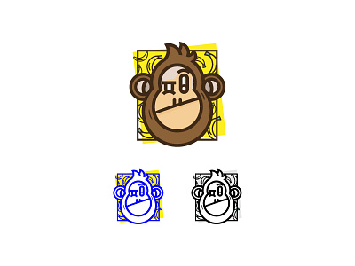 For Sale - Monkey Themed Logo branding branding design clean flat icon illustration linework logo logo design logo for sale minimal monkey monkey logo vector