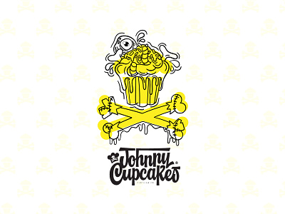 Johnnycupcakes branding clean cupcake design cupcake logo flat graphic design halloween halloween tshirt halloween zombie icon illustration linework logo logo design logomark minimal minimalist logo tshirt design vector zombie cupcake