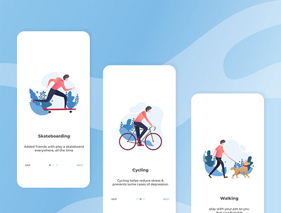 Enjoy your activities app design flat illustration landing design landing page ui uidesign ux vector