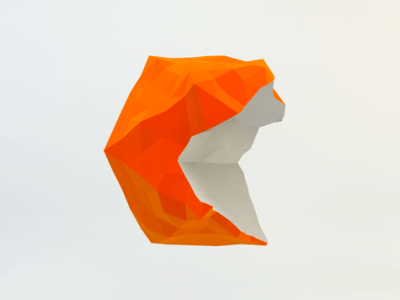 Crescendo [gif] 3d animation cinema4d gif logo lowpoly orange reveal shading shape