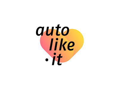 Auto Like It gradient heart icon instagram logo vector